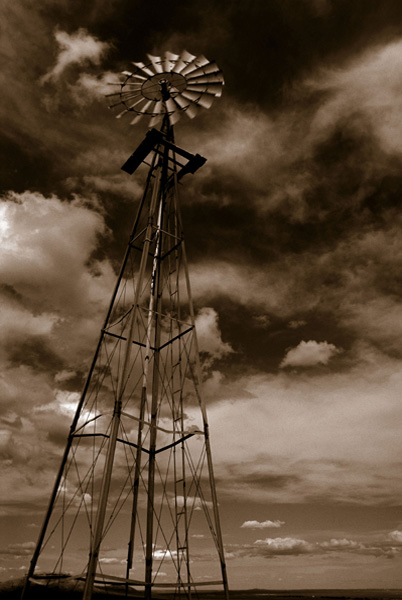Wind mill work sepia 2